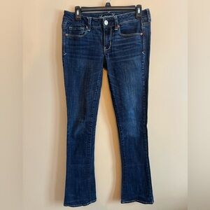 American Eagle Skinny Kick Stretch Size 6 Long Darkwash Denim Jeans